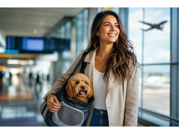 capa do guia digital sobre viagem com cachorro na cabine para os Estados Unidos 4:3